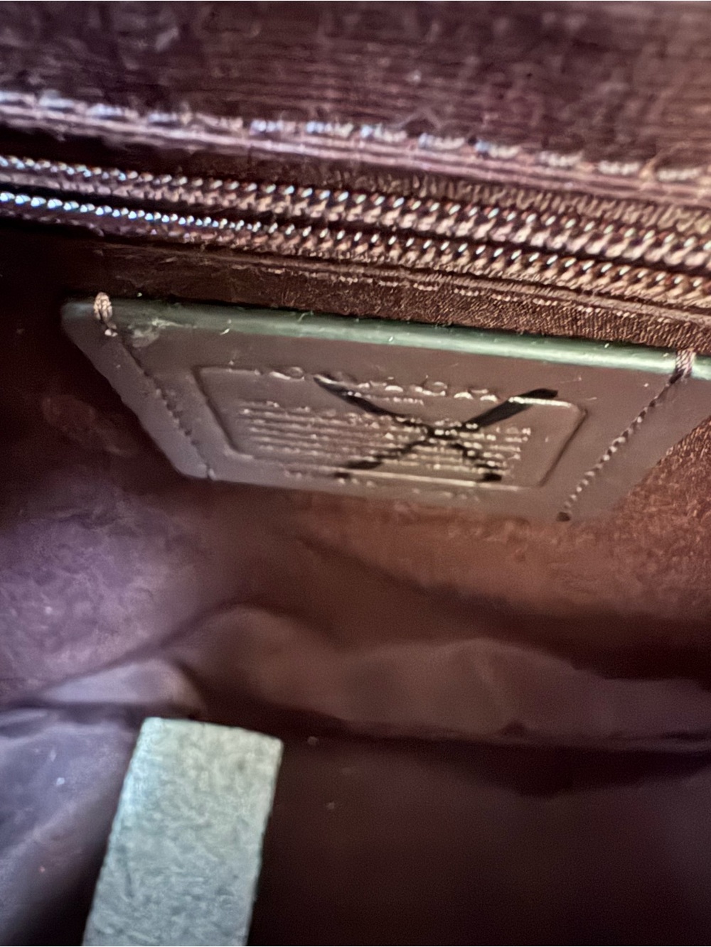 Coach Black Leather Backpack - New, but has "X" through leather creed. - Picture 3 of 3